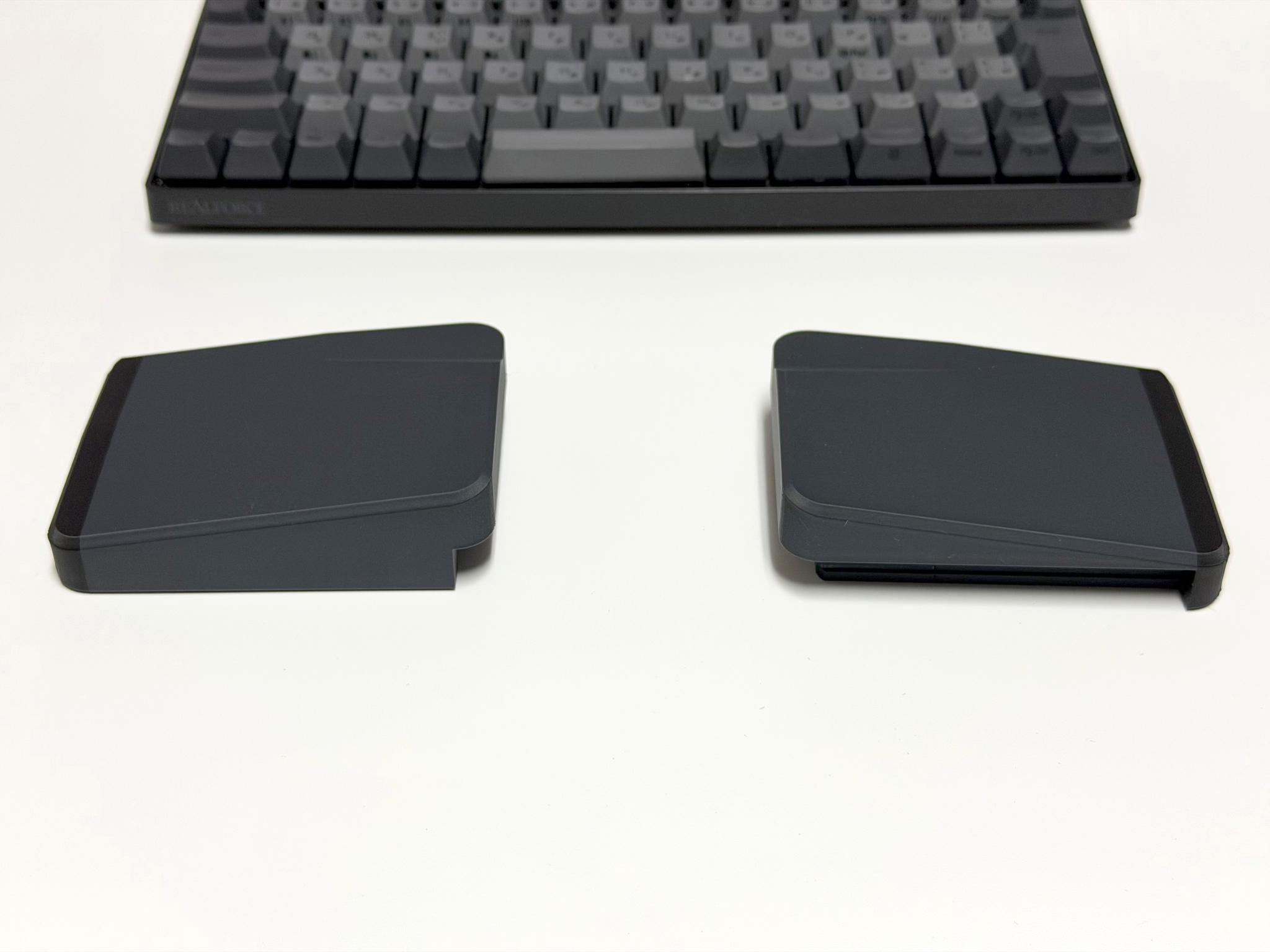 セパレート型モバイルリストレスト ワイド 傾斜タイプ8度 16to28mm 分割傾斜キーボード向け1枚目の画像