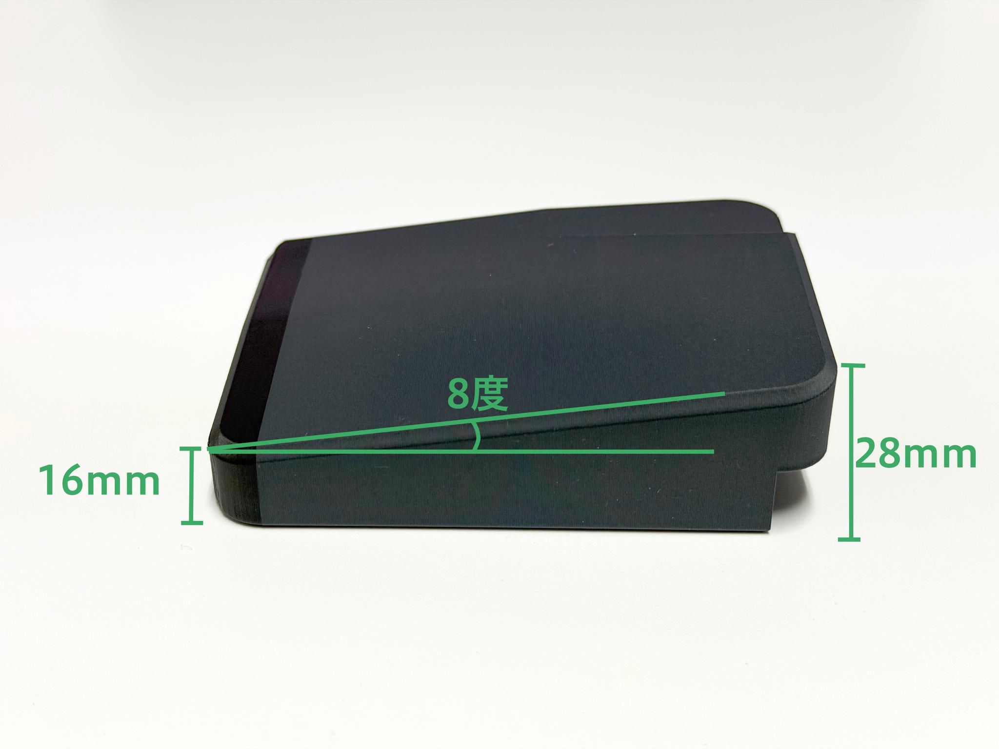 セパレート型モバイルリストレスト ワイド 傾斜タイプ8度 16to28mm 分割傾斜キーボード向け | 4枚目